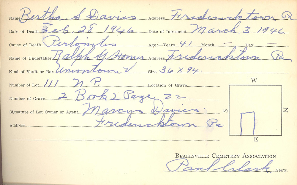 burial card